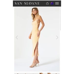 San Sloane Ester Midi dress in Melon, AUS size 8/S